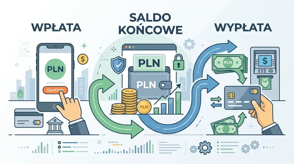 Schemat płatności w Hugo Casino dla użytkownika z Polski
